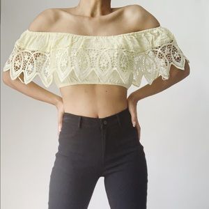 A. PEACH Yellow Crop Top